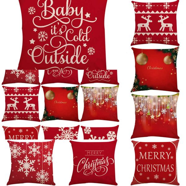 

hidden cushion 45x45 square toss cover pillowcase zipper closure pillows christmas style pattern pillow case decor 0rhp