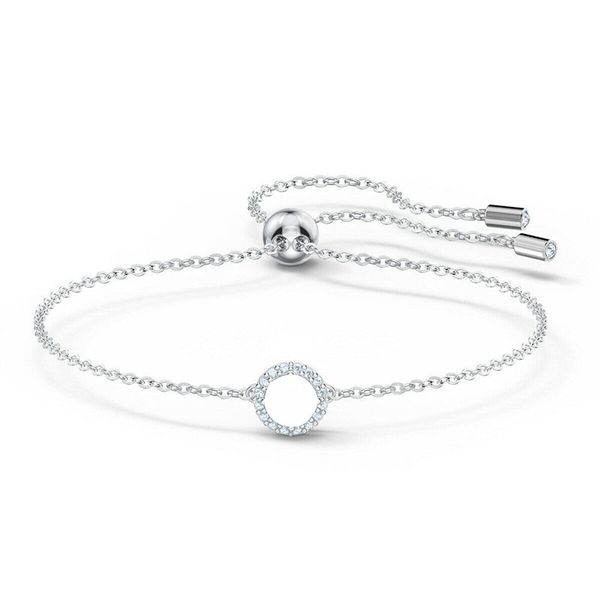 

luxury link chain round solitaire drop girl adjustable silver plated charm bracelet elegant daily wear accessories for woman girl anniversar, Black