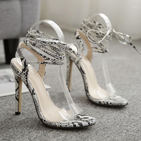 

ladies sandals high heels sandals high heels ladies non-slip fashion shallow cross straps snake1, Black