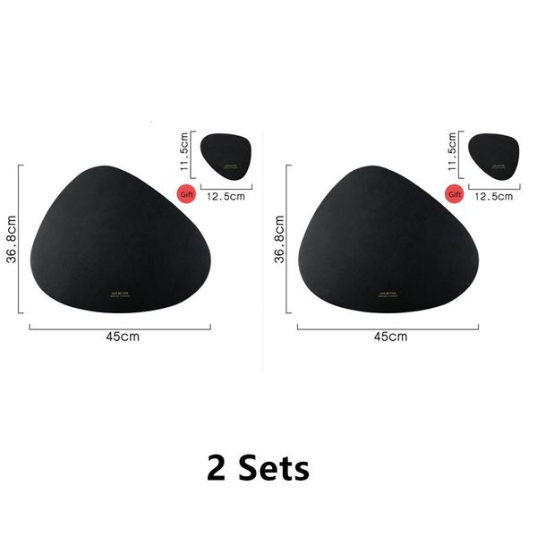 

2 4 6 sets placemat leather coaster pads tableware pad pu leather table mat heat insulation non slip placemats bowl coaster wmtxrb