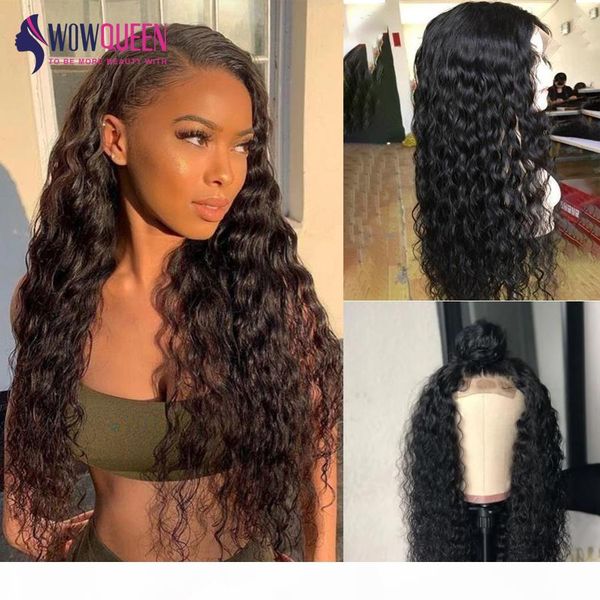 

brazilian curly human hair wig 180 density lace front wig pre plucked full lace human hair wigs 26inch curly lace front wig, Black