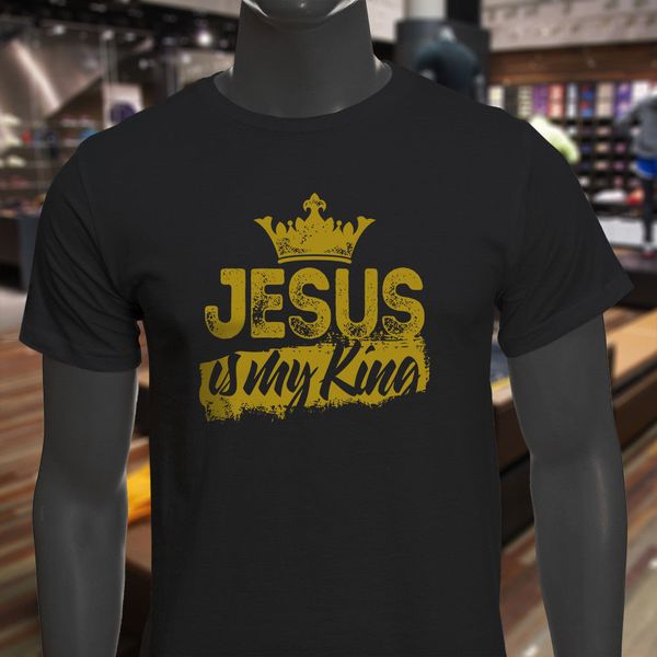 

jesus is my king christian religion love faith mens black t-shirt mens summer sale t shirt funny tee shirt sport hooded sweatshirt hoodie