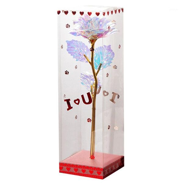 

decorative flowers & wreaths 24k led luminous simulation rose flower romantic christmas valentine day wedding gift tue881