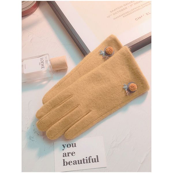 

перчатки женщина согреть зиму простых корейской версии прекрасного велосипедного шерсти весной и осенью дней кашемира утолщенной, Blue;gray