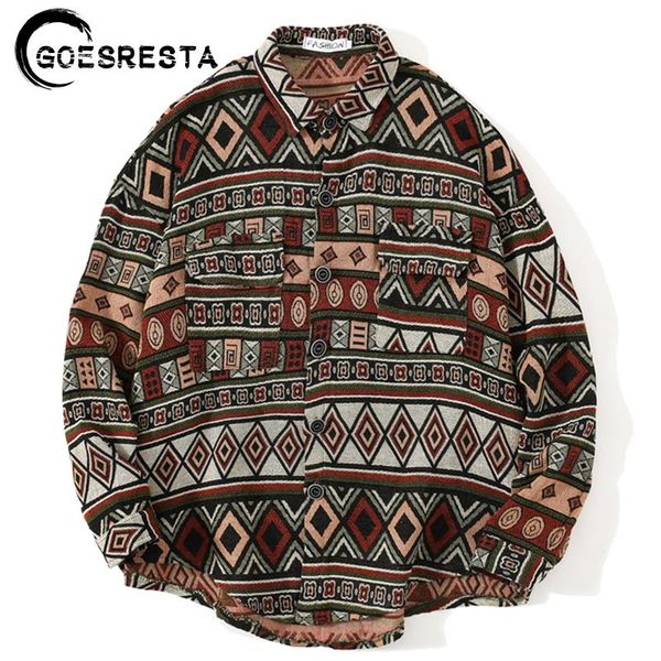 

ретро геометрическая строчка шерстяная рубашка мужчины streetwear hip hop крупногабаритные с длинным рукавом harajuku повседневная мужская м, White;black