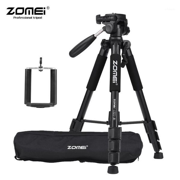 

zomei q100 q111 professional portable travel aluminum camera tripod w/pan head phone holder for slr dslr digital camera tripod1