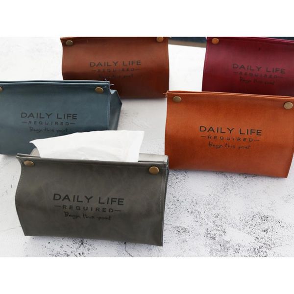 

portable towel napkin holder container durable leather paper dispenser holder case home daily life required