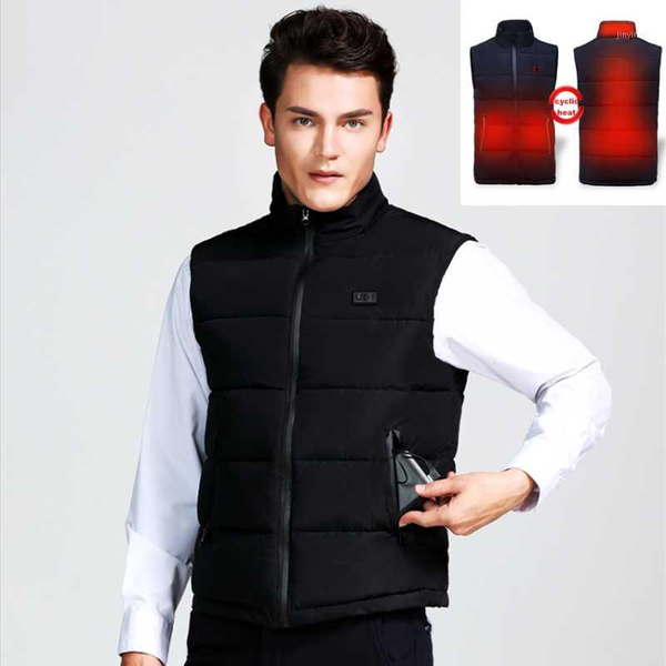 

smart electric heating vest usb infrared heated waistcoat 3 modes temperature heating jacket warm back neck stomach1