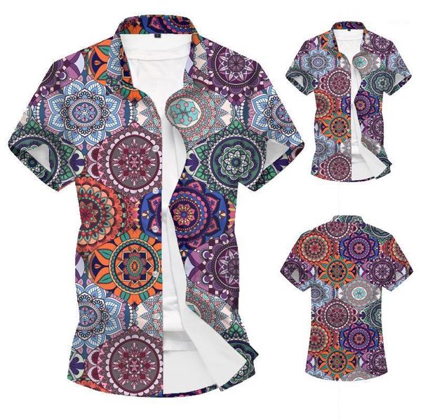 

casual short sleeve blouse male slim hawaiian style mens dress shirts vintage flower print shirt men summer1, White;black