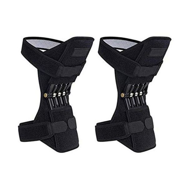 

non-slip joint support knee pads knee patella strap breathable power lift spring force tendon brace band pad, Black;gray