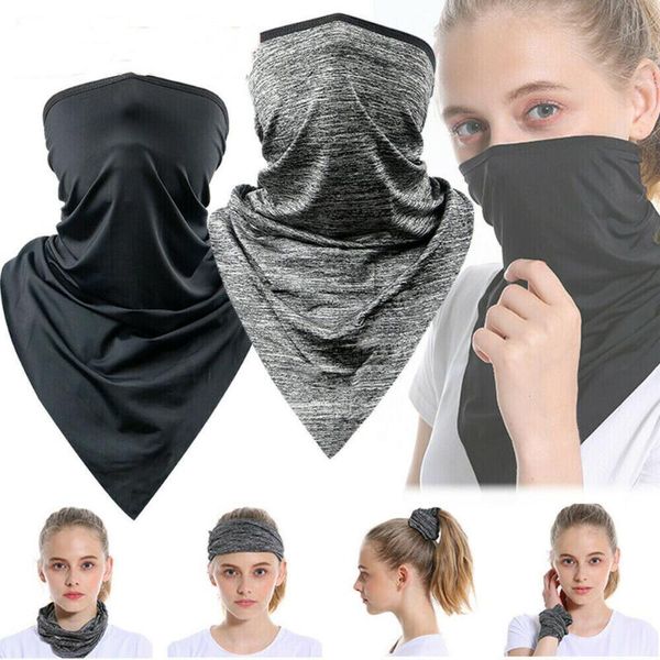 

Breathable Silk Neck Cover Bandana Neck Gaiter Windproof Dust Cool Scarf Wrap Outdoor Sports Cycling Neckwear, Blue;gray