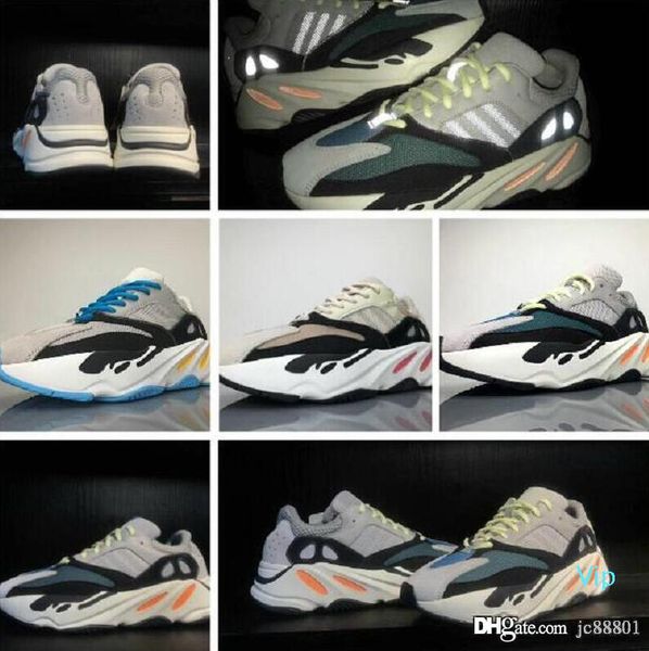 

лучшие vip 2019 kanye west 700 runner runner wave лучшее качество спортивные обувь кроссовки мужчины женские черный синий серая светательная, Black