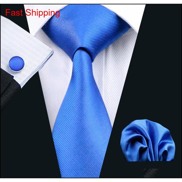 

sapphire blue tie hankerchief cufflinks set jacquard woven mens necktie set business work formal meetin qyltqb bdehome, Black;blue