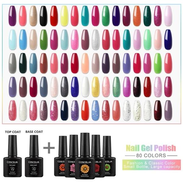 

nail art kits coscelia 80pcs set for gel varnish 7/10ml polish manicure all