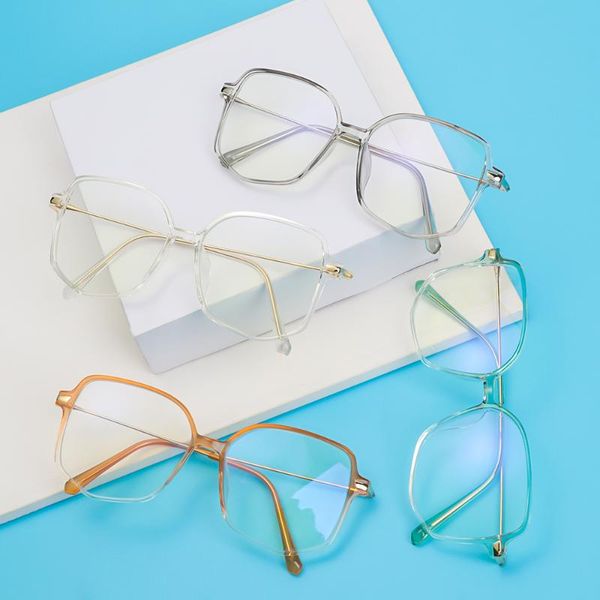 

new fashion anti-blue light reading glasses polygon irregular anti-radiation optical eyeglasses frame eyewear accessories, White;black