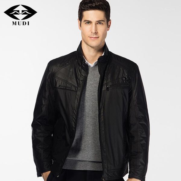 

wholesale- mudi brand men 6xl outfit fashion autumn winter upscale windbreaker bomber jacket parka male silk cloak ulster softshell coats1, Black