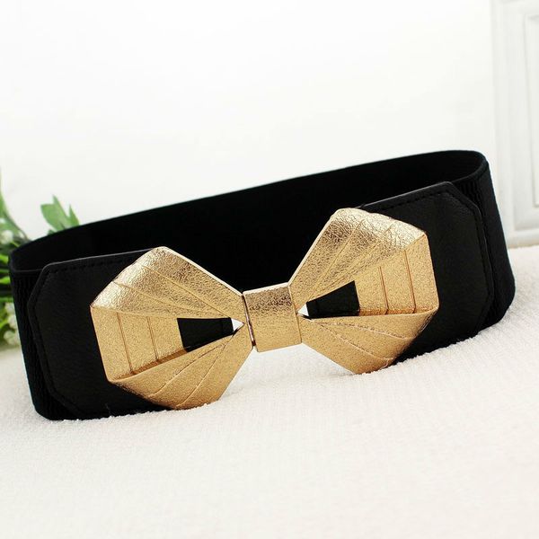 

new fashion korean style buckle elastic wide belt wide cummerbund strap belt waist female women accessories, Black;brown