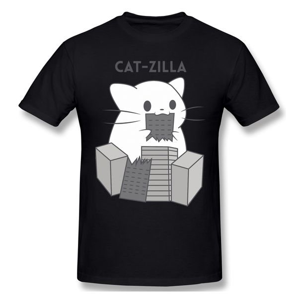 

cat catzilla summer short sleeve gojira japanese monster hero hipster ofertas casual tshirt sport hooded sweatshirt hoodie men t shirt