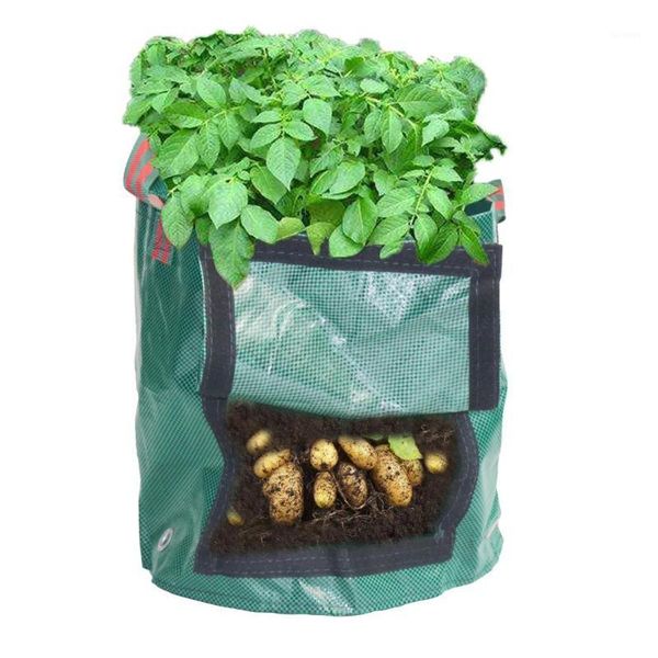 Plantadores Potes DIY Batata Crescer Plantador PE Pano Plantando Bolsa de Recipiente Engrossar Pott Garden 34x34cm Varanda Vegetais Flores