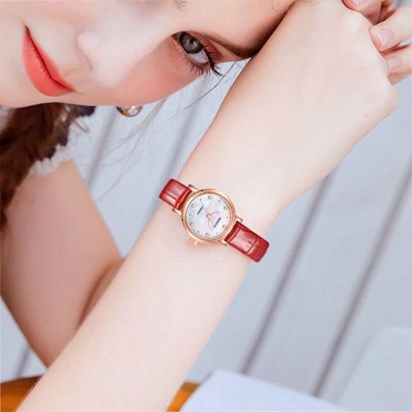 

simple mingsuo real belt new style ladies watch fashion trend waterproof belt watch 7032l, Slivery;brown
