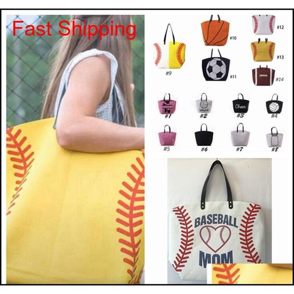 

15 styles canvas bag baseball tote sports bags casual softball bag football soccer basketball cotton canvas tote bag zza1679 jnogf