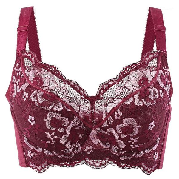 Reggiseni 34 36 38 40 42 44 46 48 B C D E F G H BAICLOTHING Reggiseno da donna con ricamo floreale a copertura totale con ferretto in pizzo di grandi dimensioni Lingerie274U