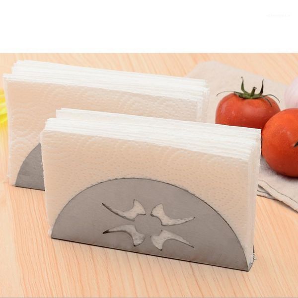 

stainless steel napkin holder fan shaped napkin clip rack box serviette holder organizer tissue dispenser storage case1