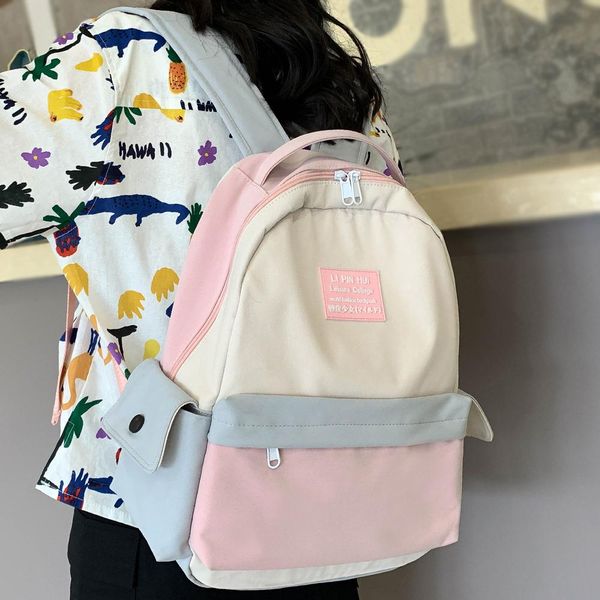 

female waterproof nylon backpack cute women college student school bag kawaii ladies harajuku backpack girl new fashion book bag bbycdy