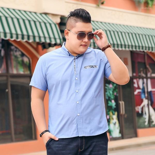 

plus size 5xl 6xl 7xl 85% cotton breathable thin casual short sleeve shirt fat guy wide waist 120kg 130kg 140kg1, White;black