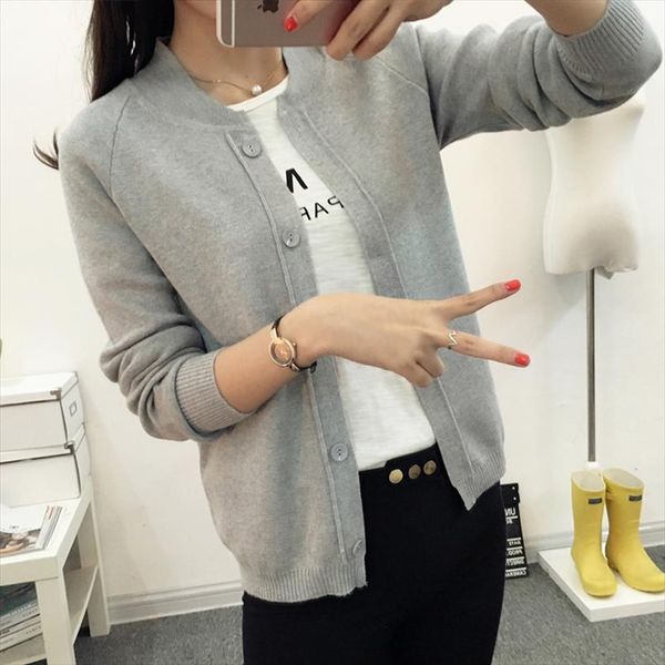 

new spring summe 2020 female knit cardigan sweater coat short female a little shawl knitted jacket 11 color, White;black