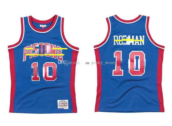 

mens basketball detroit pistons 10dennis rodman mitchell&ness 1988-89 hardwoods classics authentic jersey, Black;red