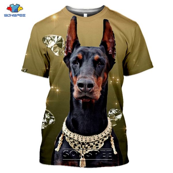 

animal doberman dog cool 3d print shirts harajuku funny anime men clothing