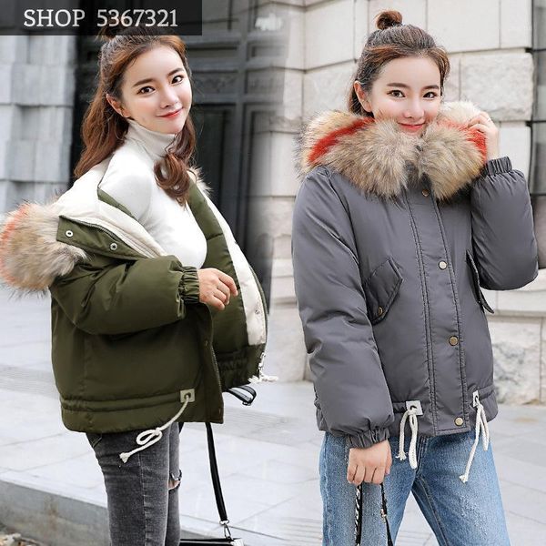 

wind will code easy cotton-padded jacket winter heavy seta lead thickening even hat down cotton-padded clothes woman short fund1, Black
