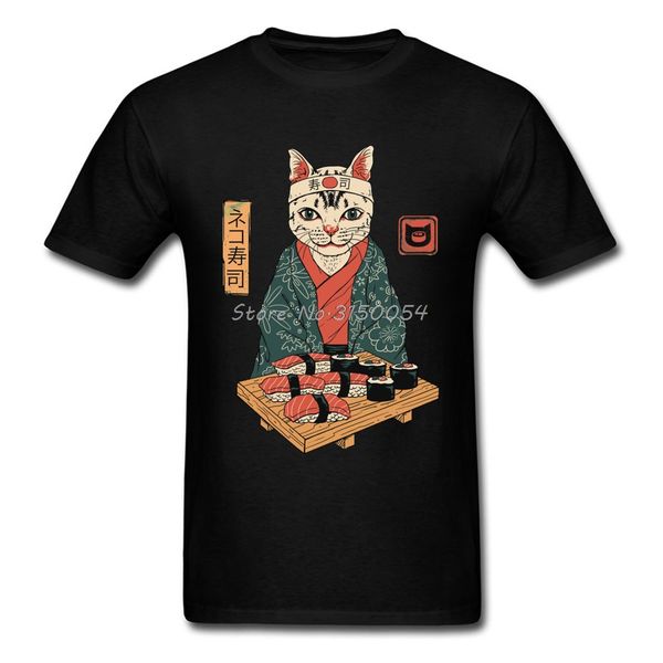 

neko kimono sakura cat sushi samurai cat funny love day tshirt o neck design harajuku hip hop sport hooded sweatshirt hoodie men t shirt