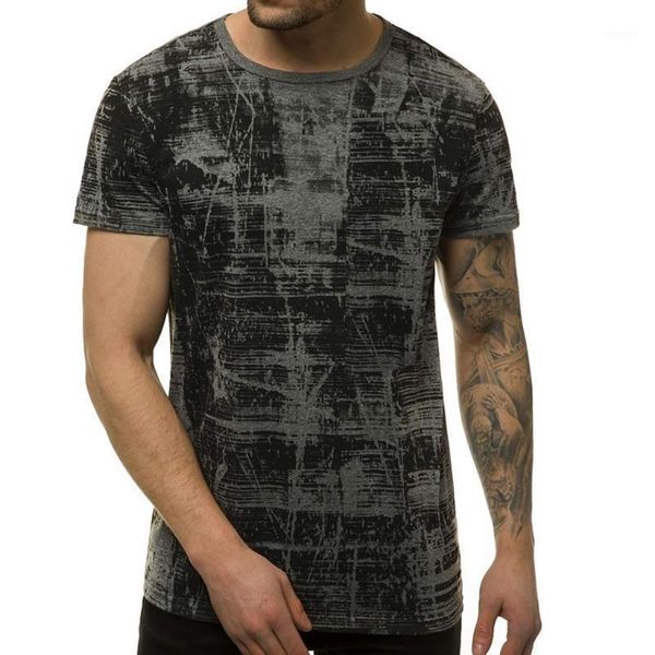 

feitong men shirt o-neck fashion home pattern casual gradient lapel short sleeve shirt tie dye male shirts1, White;black