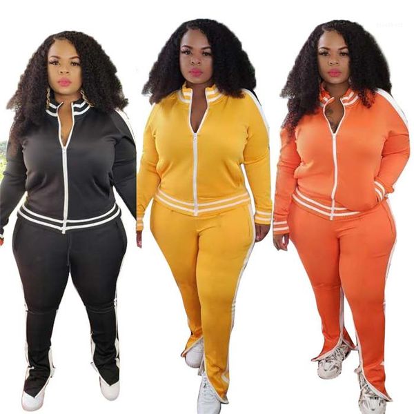 

tracksuits womens long sleeve stand collar coats and casual pants autumn breathable women two piece outfit clothing plus size split