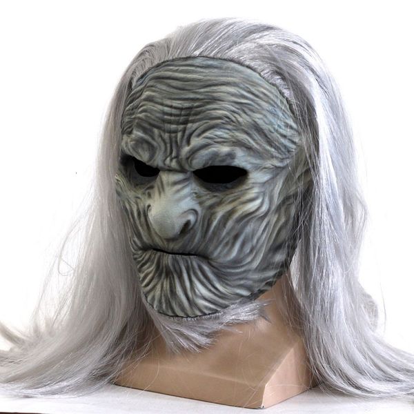 

movie the white walkers mask cosplay zombie latex masks with wig halloween party fancy costume props