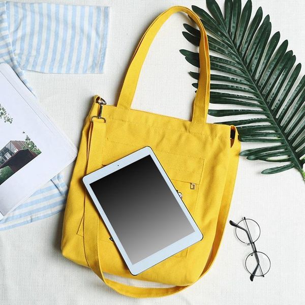 

cartoon pattern canvas bag zipper canvas bag reusable travel storage1