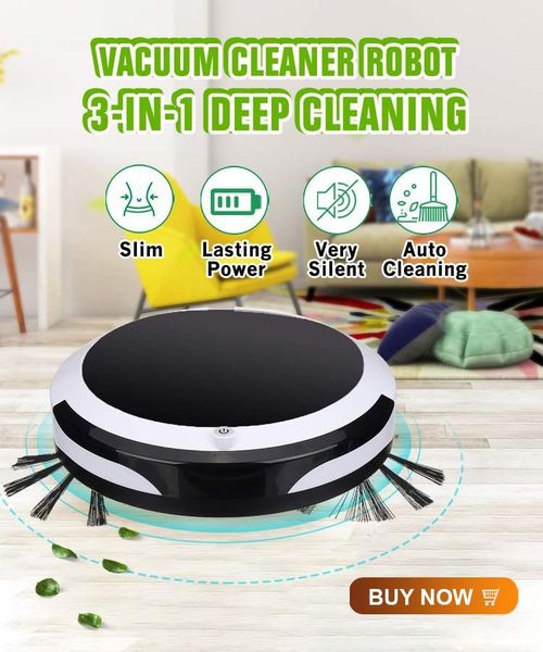 

vacuum cleaners 3 in 1 fully automatic rechargeable smart sweeping robot cleaner strong suction 1200pa wet dry