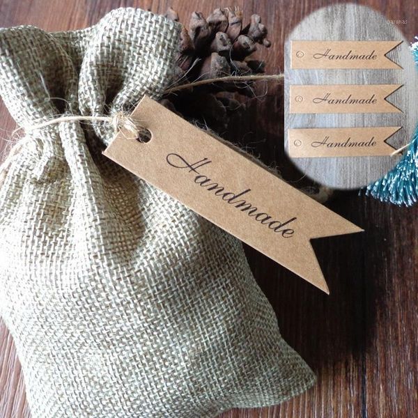 

gift wrap milivixay 100pcs kraft handmade label tags diy cookie candy chocolate bakery wrapping package bag (string not included)1