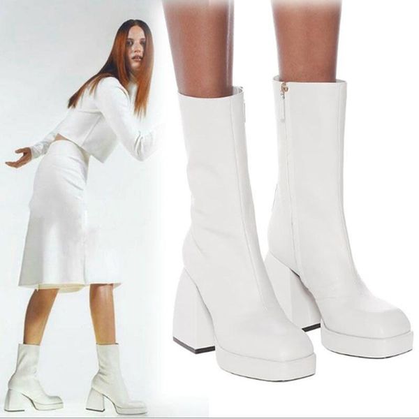 

women's high heels patchwork boots autumn winter fashion stretch boots women white blakc ankle, Black