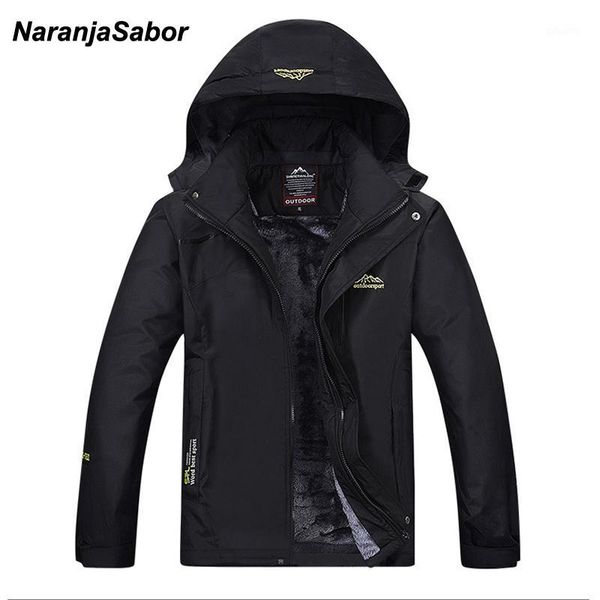 

naranjasabor 2017 autumn winter mens jackets add fleece thick coats men's windbreaker breathable waterproof mens brand clothing1, Black;brown