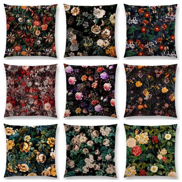 

cushion/decorative pillow gorgeous floral night forest garden prints beautiful flowers rose peony colorful cushion home decor sofa throw