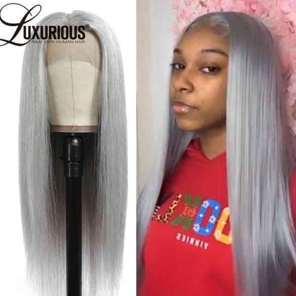 

180 density lace front human hair wigs straight lace front wigs human hair grey color brazilian transparent bleached knots, Black;brown