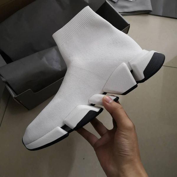 

2020new paris speed trainers ultra light knits sock shoe runner shoes sock triple trainers men women casual shoes with box, Black