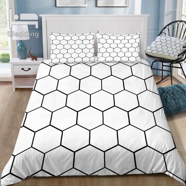 

rubibegone bedding sets honey comb 3d set printed duvet cover  king twin size1