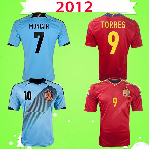 

2012 spain soccer jerseys retro football shirts 12 classic home away vintage camiseta de futbol torres xavi david villa a.iniesta uniform, Black;yellow