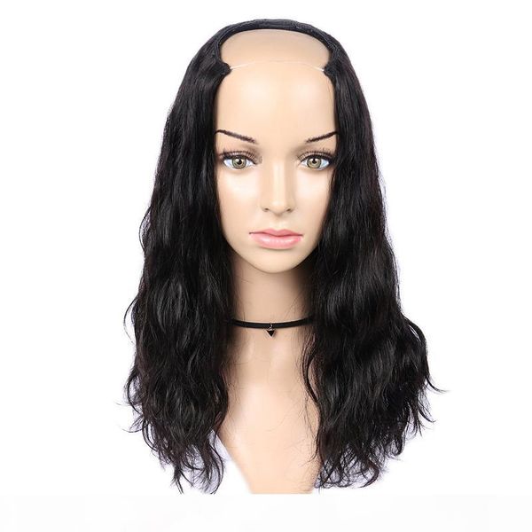 

половина парика зажим в волосах бразильский remy объемная волна парики 150% плотность u парик часть человеческих волос для женщин 8-24 дюймо, Black;brown