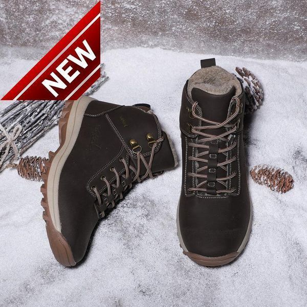 

2021 snow boots men's winter plush cotton shoes outdoor martin high british, Black