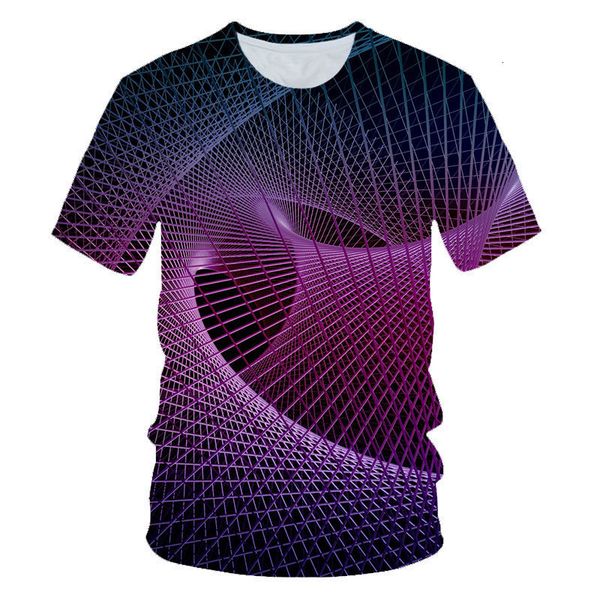 

new 3d digital printing blue wave texture casual short sleeve t-shirt for men, White;black